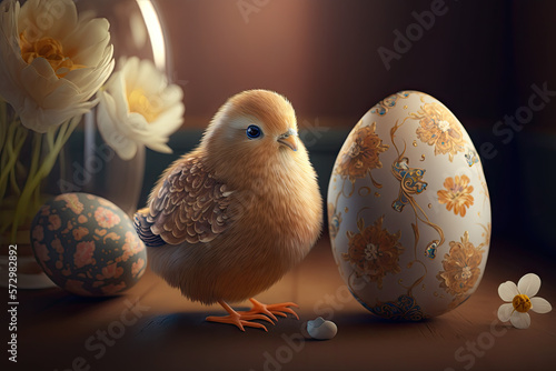 Easter chick  chicken  egg  eggs  cute  adorable  chubby  design  illustration  flowers  yellow  Fluffy  Fuzzy  Cheep  Tiny  Soft  New  Precious