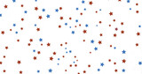 Stars - Festive background with confetti in the shape of stars in the color of the American flag. US independence day.