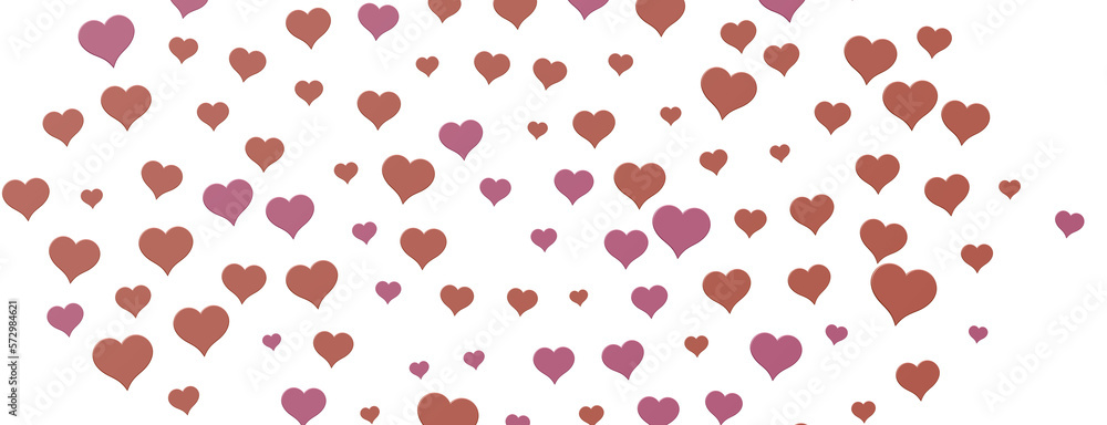 3D illustration of hearts falling 3D illustration of hearts falling