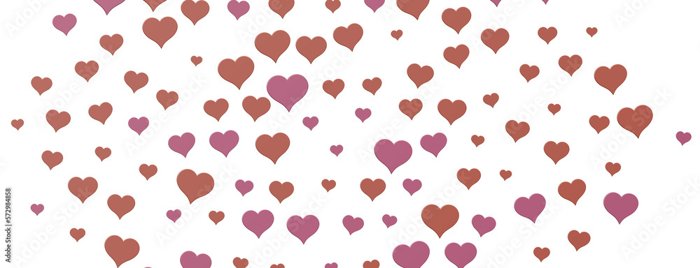 3D illustration of hearts falling 3D illustration of hearts falling
