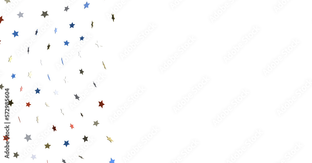 Stars - Festive background with confetti in the shape of stars in the color of the American flag. Stars - Festive background with confetti in the shape of stars in the color of the American flag.