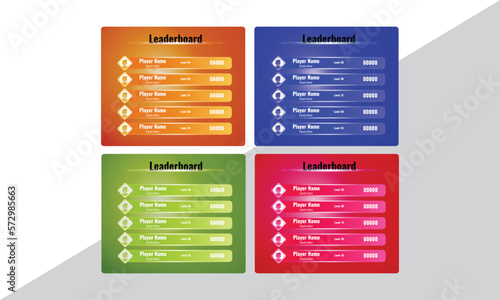 Colorful Game leaderboard with abstract background