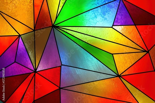 Stained glass colorful window pattern  Generated by AI