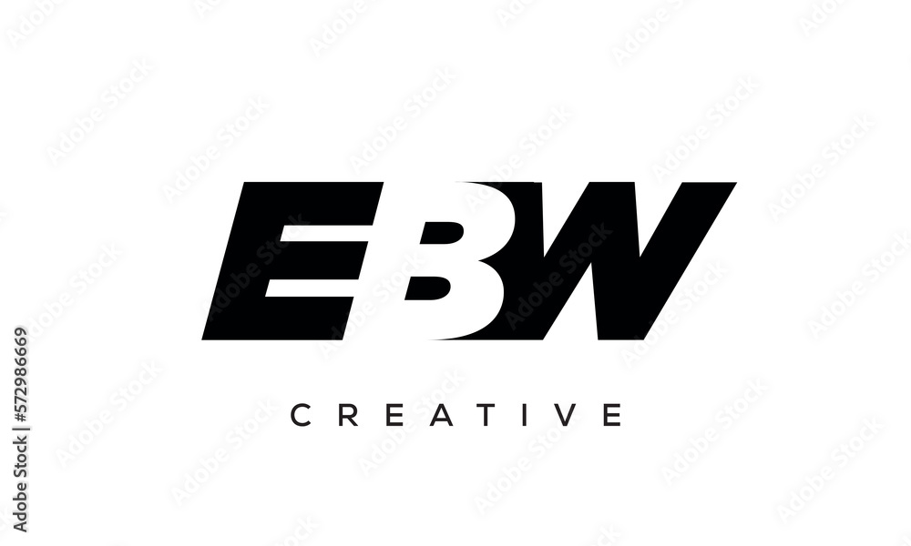 EBW letters negative space logo design. creative typography monogram vector EBW letters negative space logo design. creative typography monogram vector