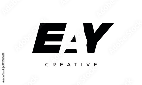 EAY letters negative space logo design. creative typography monogram vector photo