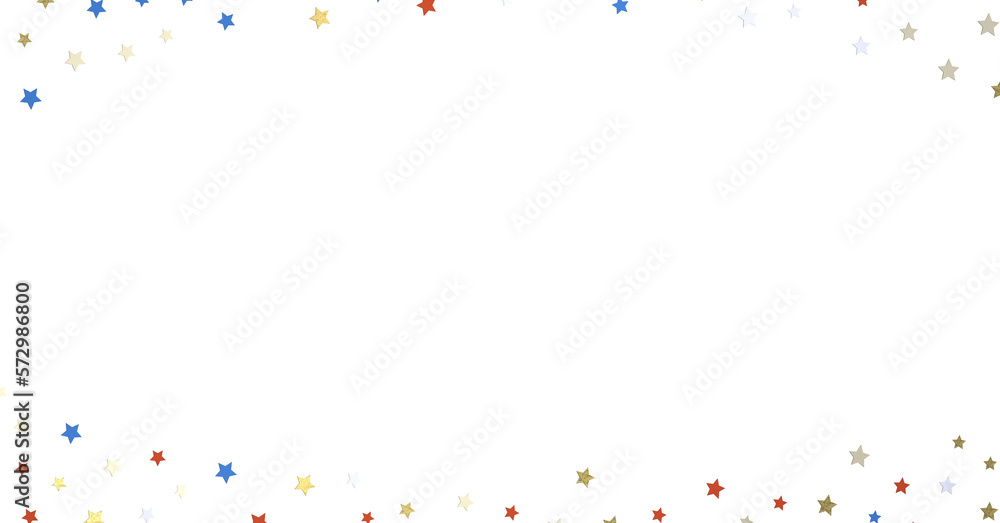 Stars - A blue glitter confetti border with red and blue stars on white Stars - A blue glitter confetti border with red and blue stars on white