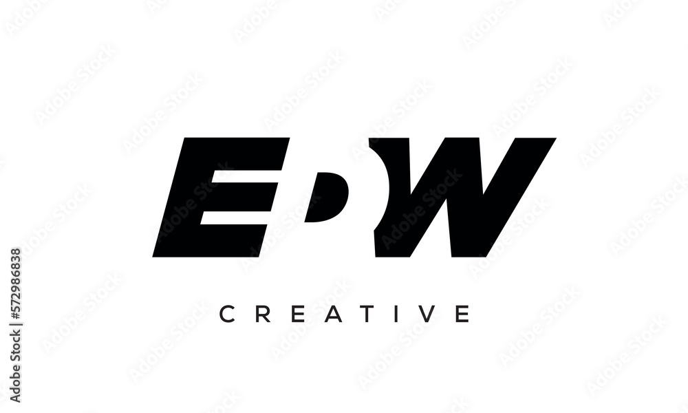 EDW letters negative space logo design. creative typography monogram vector EDW letters negative space logo design. creative typography monogram vector