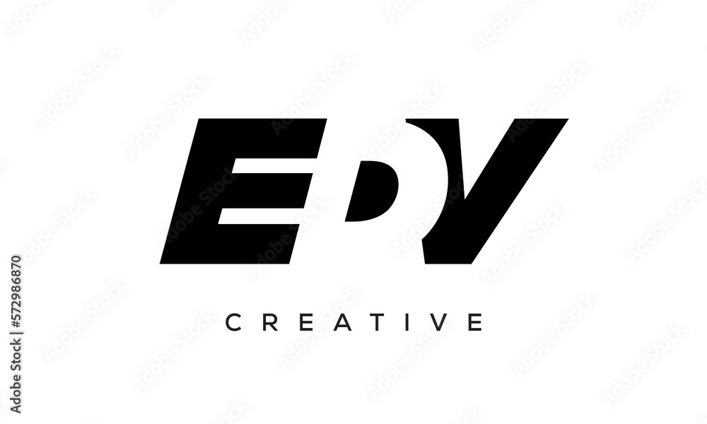 EDV letters negative space logo design. creative typography monogram vector
