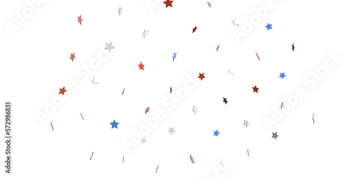 Stars - White banner with colorful stars.