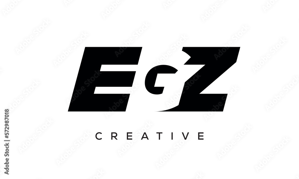 EGZ letters negative space logo design. creative typography monogram vector EGZ letters negative space logo design. creative typography monogram vector