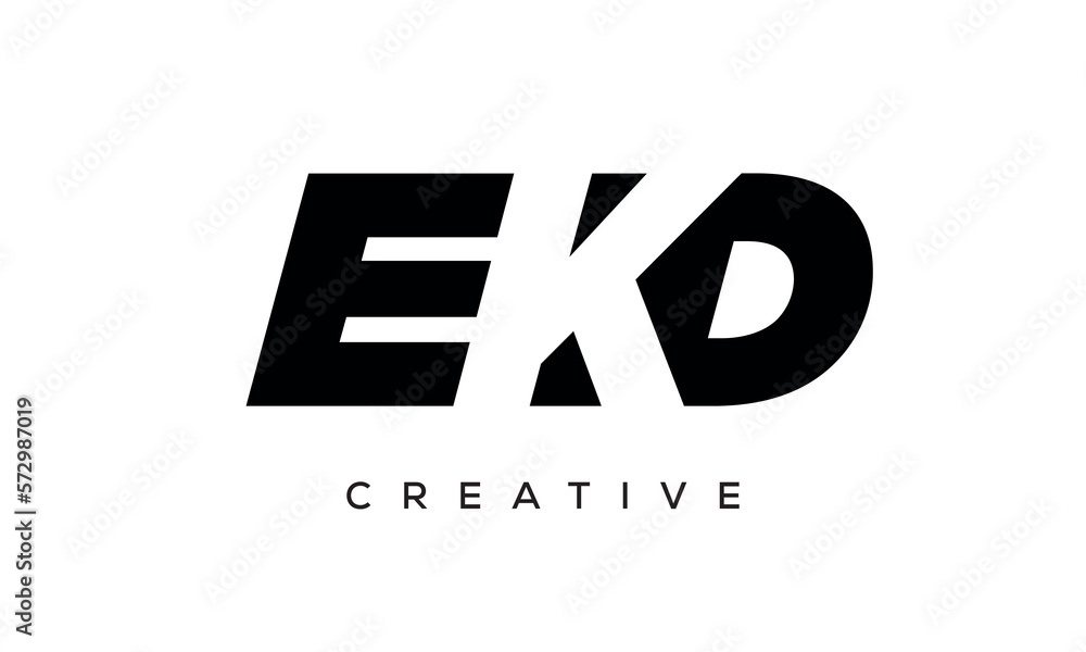 EKD letters negative space logo design. creative typography monogram vector EKD letters negative space logo design. creative typography monogram vector