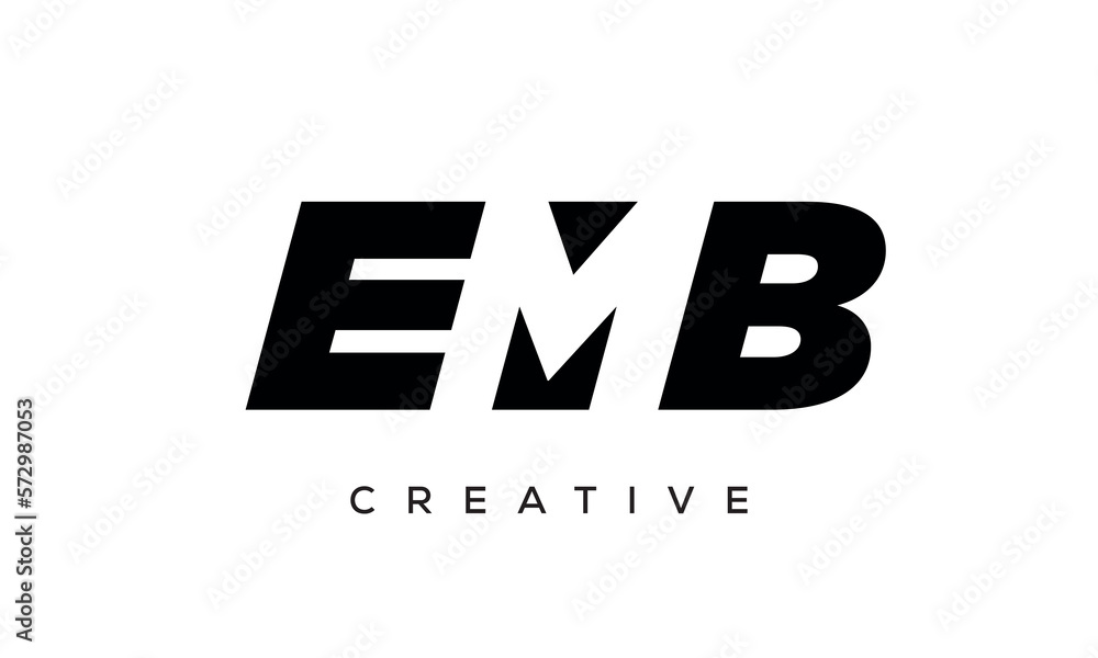 EMB letters negative space logo design. creative typography monogram vector EMB letters negative space logo design. creative typography monogram vector