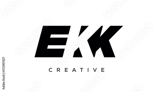 EKK letters negative space logo design. creative typography monogram vector