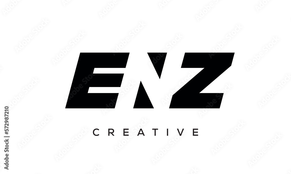 ENZ letters negative space logo design. creative typography monogram vector ENZ letters negative space logo design. creative typography monogram vector
