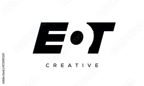 EOT letters negative space logo design. creative typography monogram vector photo