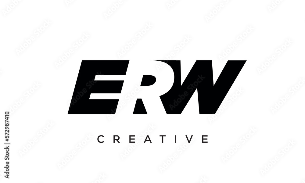 ERW letters negative space logo design. creative typography monogram vector ERW letters negative space logo design. creative typography monogram vector