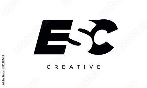 ESC letters negative space logo design. creative typography monogram vector