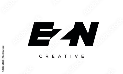 EZN letters negative space logo design. creative typography monogram vector