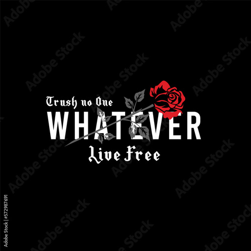 rose flower illustration vector streetwear design