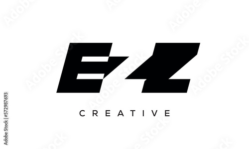 EZZ letters negative space logo design. creative typography monogram vector