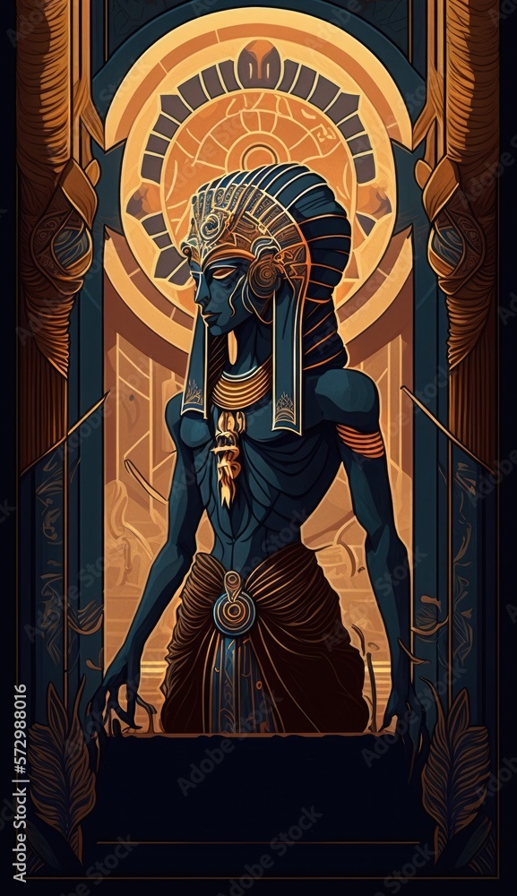 The Egyptian God, Seth – God of War. AI generative illustration in art ...
