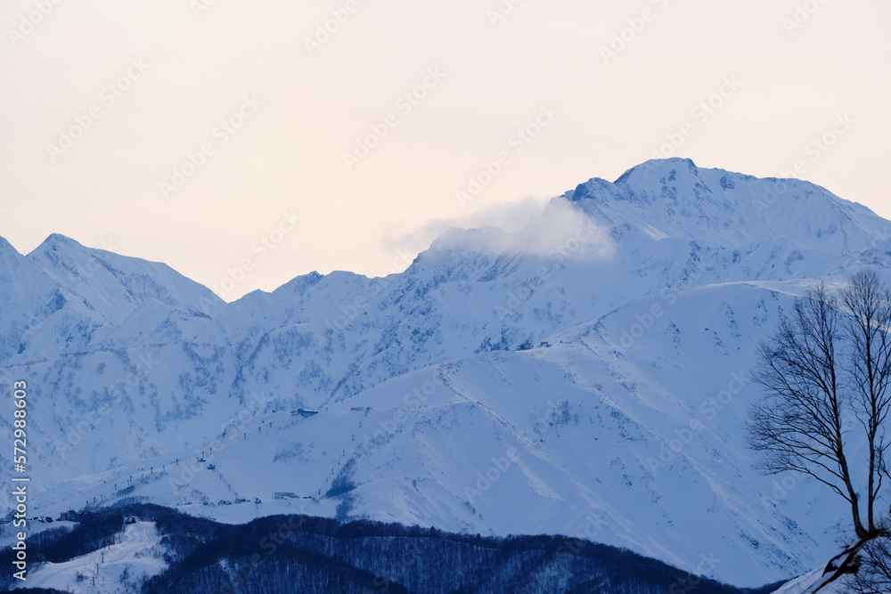 Winter mountain landscape in Hakuba, Nagano, Japan