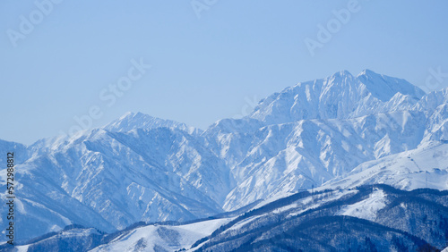 Photography snow covered mountains in Hakuba, Japan