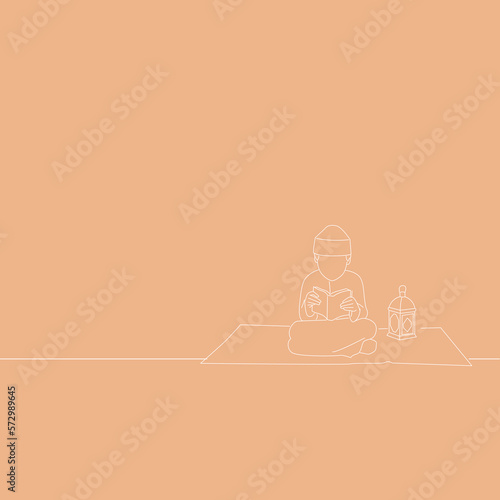 islamic ramadan and eid aladha mubarak with makkah and madinah illustration vector.