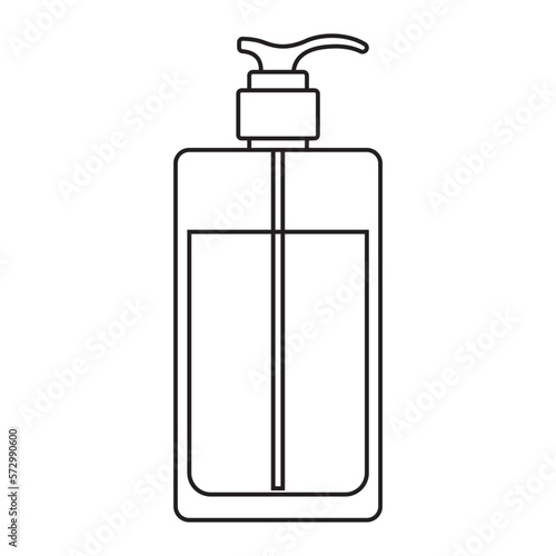 Hand sanitizer outline. Alcohol sanitizer kills bacteria stop viruses coronavirus. Hygiene product. Sanitizer bottle and wall mounted container. Covid-19 spread prevention flat illustration isolated 