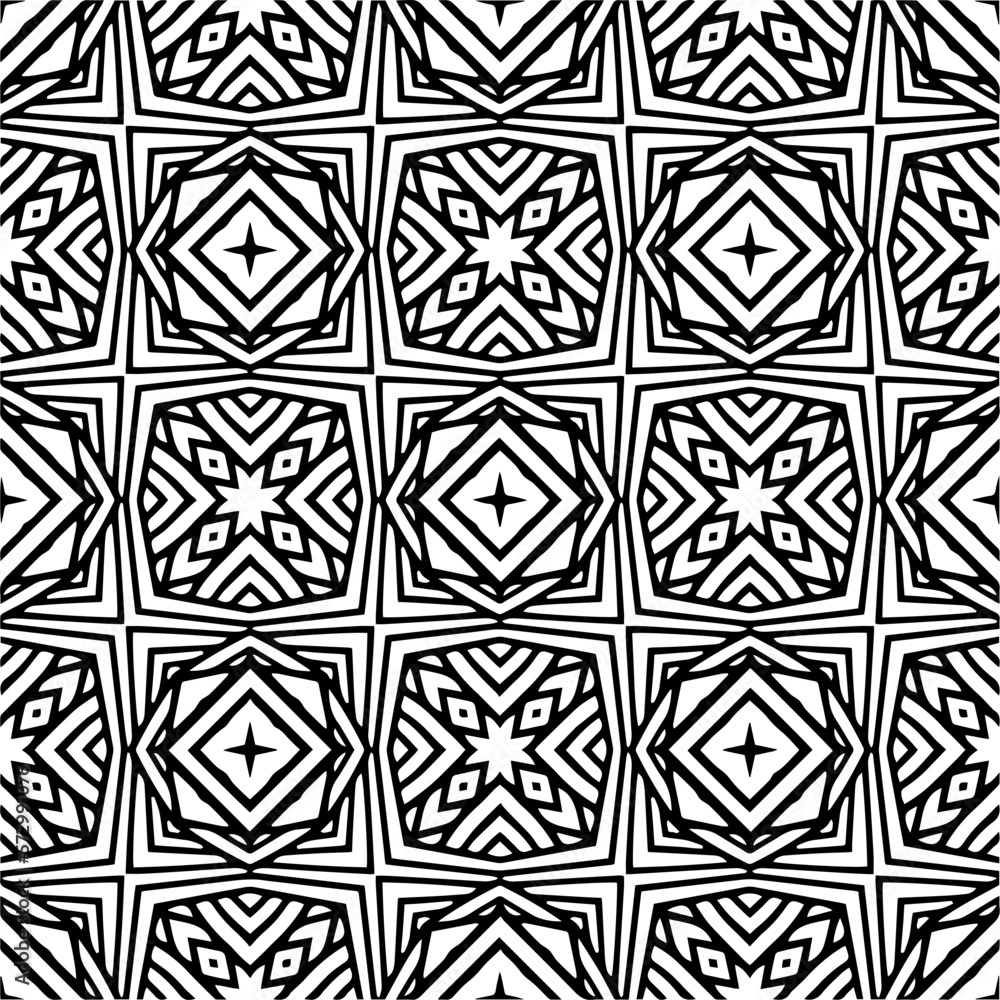 Vector geometric seamless pattern. Minimal ornamental background with abstract shapes. Black and white texture. Simple abstract ornament background. Dark repeat design for decor, fabric, cloth. Vector geometric seamless pattern. Minimal ornamental background with abstract shapes. Black and white texture. Simple abstract ornament background. Dark repeat design for decor, fabric, cloth.