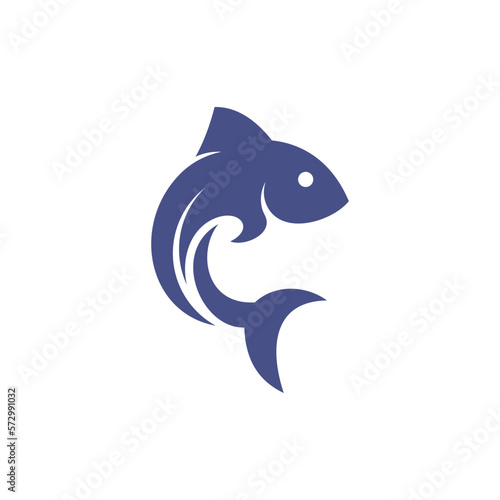 Fish silhouette modern creative logo design