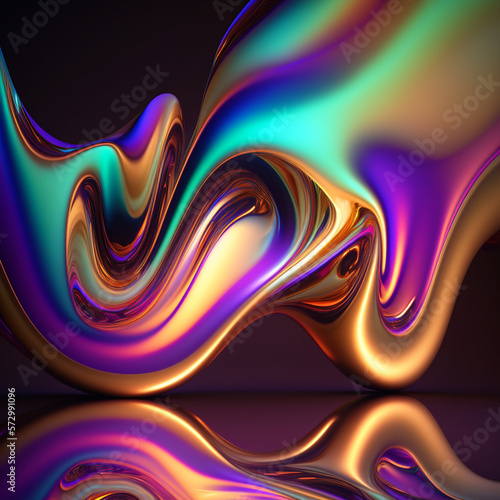 hiniuajfjsjs_Abstract_fluid_iridescent_holographic_neon_curved