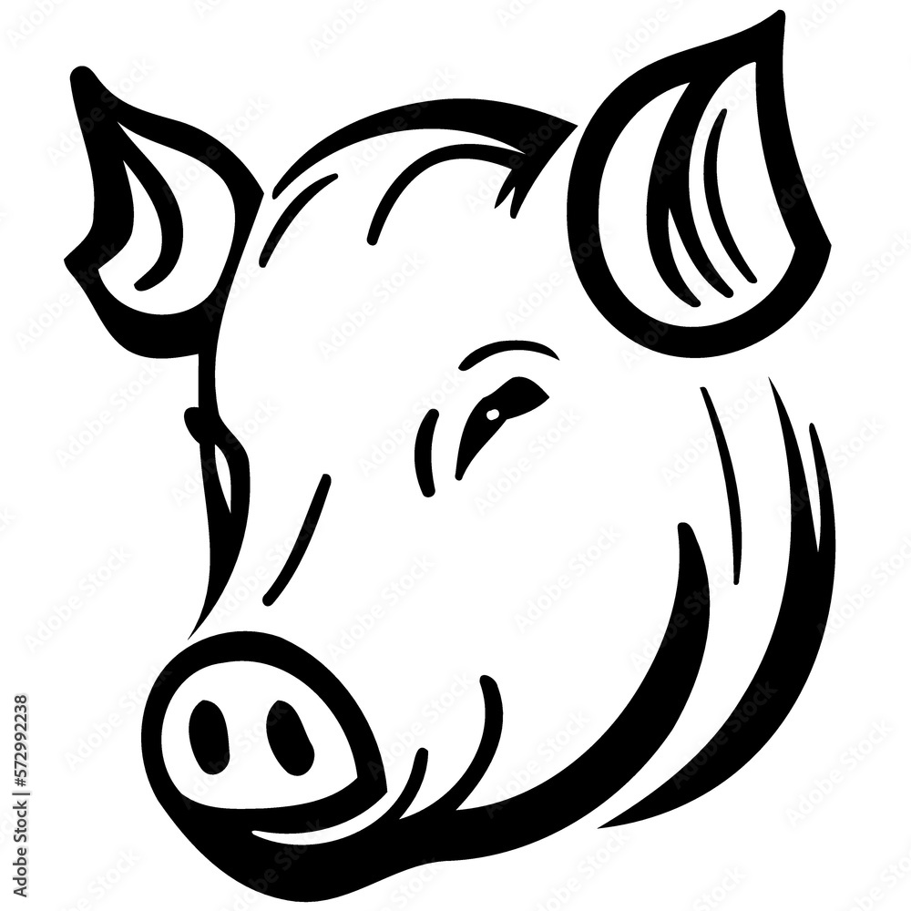 Pig farm animal farm mammal head created with Generative AI technology Pig farm animal farm mammal head created with Generative AI technology