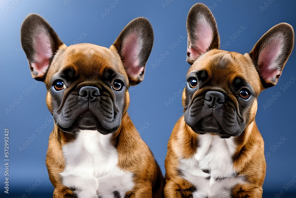 Fototapeta premium French Bulldog Puppy. Portrait Of A French Bulldog Dog. Dog Portrait. Generative AI