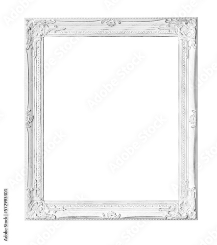 White baroque frame isolated