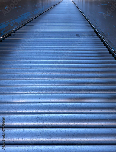 Conveyor belt inside a warehouse