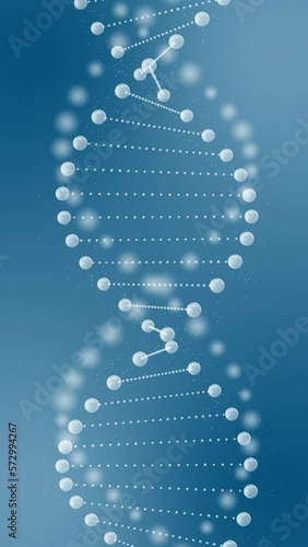 Wallpaper Mural Abstract DNA double helix animation - blue background. Glowing rotating 3D DNA double helix - Medical and Science concepts. Seamless loopable vertical background. Torontodigital.ca