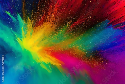 Image Of Color Powder Splash And Explosion Abstract Art . Admirable Image . Generative AI