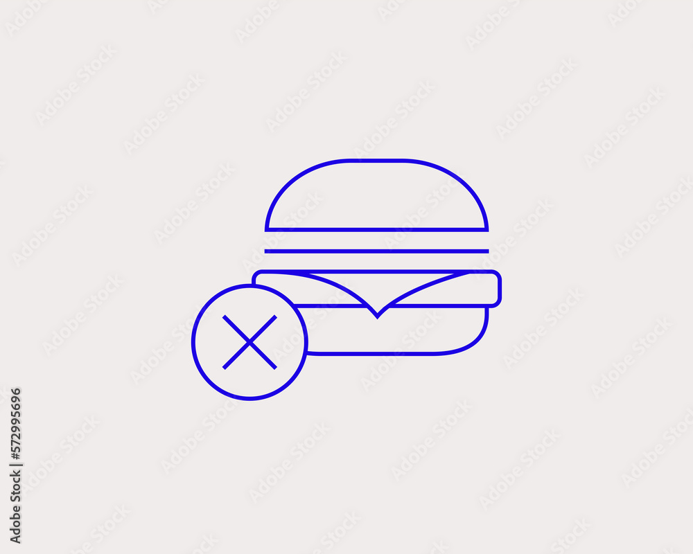 Concept of rejection of fast food in a flat style. Sport thin line icon. Health editable stroke icon. Vector illustration
Concept of rejection of fast food in a flat style. Sport thin line icon. Health editable stroke icon. Vector illustration