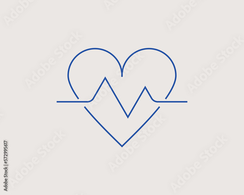 Concept of palpitation in a flat style. Sport thin line icon. Health editable stroke icon.  Vector illustration
