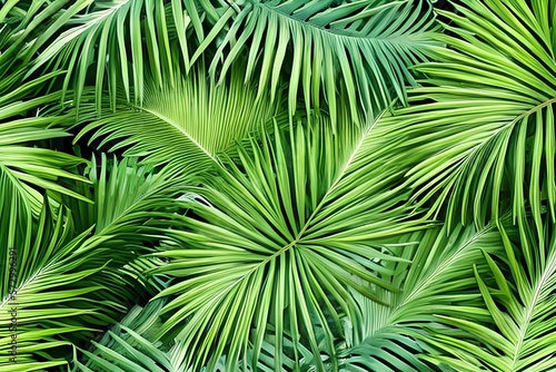 Plant Leaves Background. Floral Tropical Pattern For Wallpaper. . Generative AI