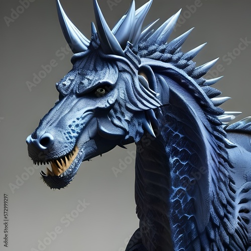 white dragon head. AI