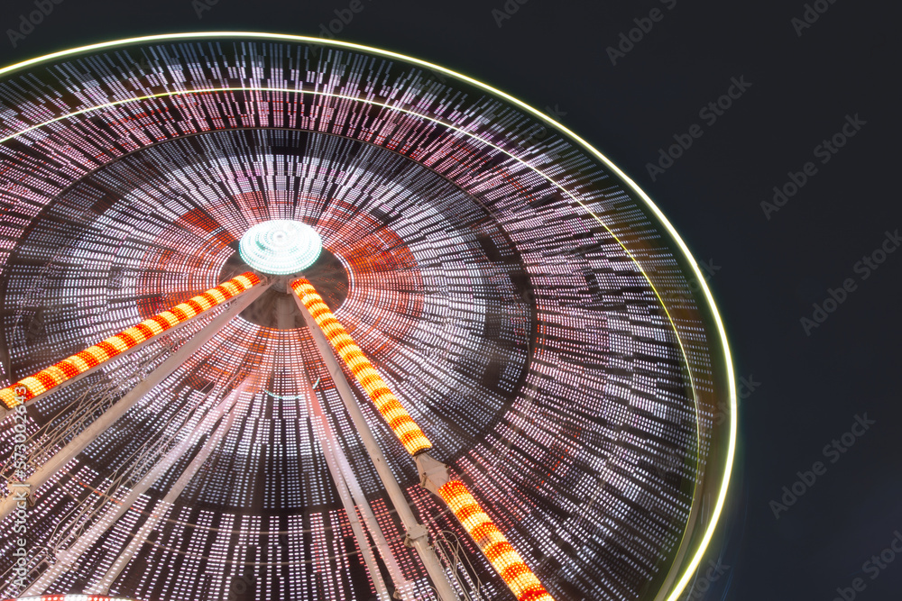 ferris wheel in amusement park outdoor at night thailand