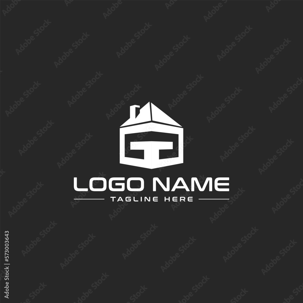 unique GG logo designs home logos