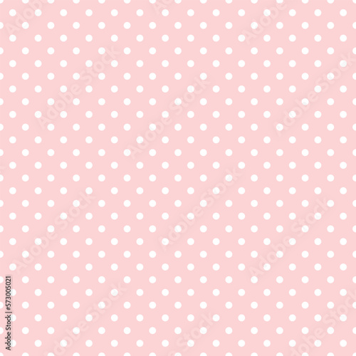 Seamless retro pattern with white small polka dots on a pastel pink background.Flat style vector illustration.