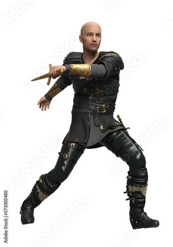 3d render white young man character dark fantasy isolated