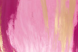 Abstract pink nad gold texture background from brush strokes. AI generated. Trendy barbiecore or magenta color.