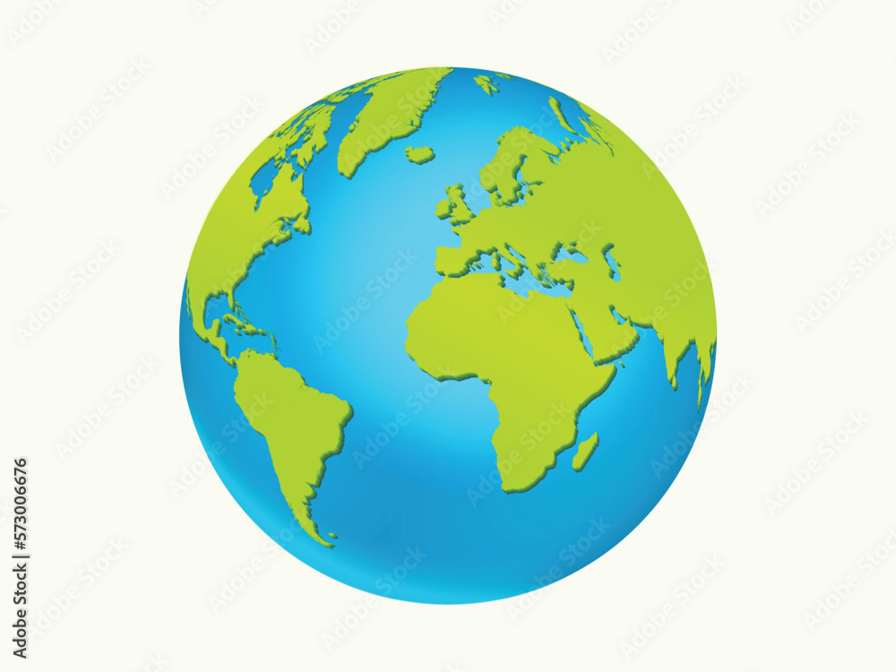 Realistic 3d Earth vector illustration on white background. Earth Day or Save Environment Concept. Save Green concept. Realistic 3d Earth vector illustration on white background. Earth Day or Save Environment Concept. Save Green concept.