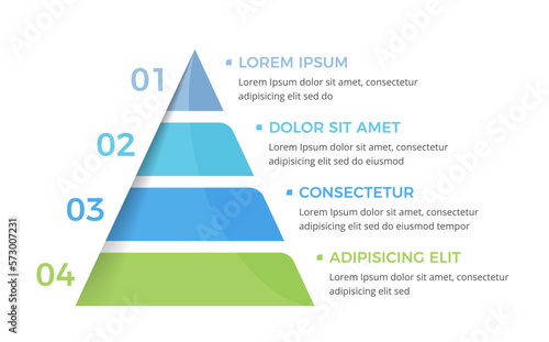 Pyramid with four elements with place for your text
