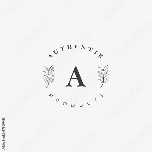 A Letter Logo with a creative Floral concept for company business beauty real estate Premium Vector